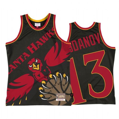 Atlanta Hawks Bogdan Bogdanovic 13 Black Big Face 2.0 Jersey