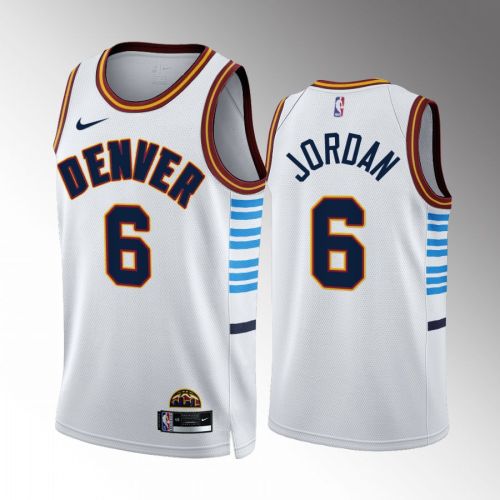 DeAndre Jordan 6 2022-23 Denver Nuggets White City Edition Jersey Swingman