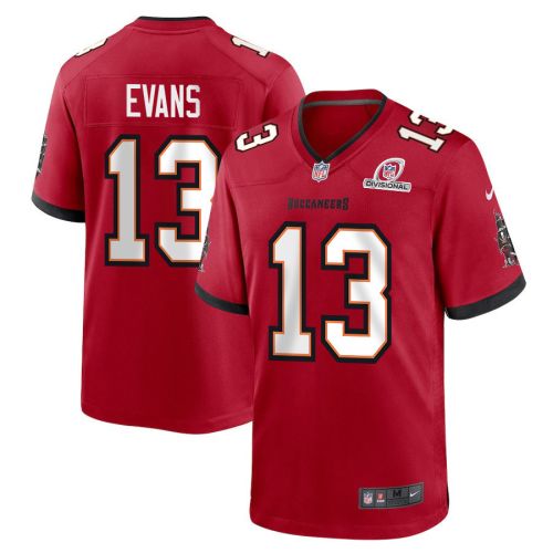 Mike Evans 13 Tampa Bay Buccaneers 2024 Divisional Patch Game Men Jersey - Red