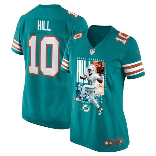 Tyreek Hill 10 Miami Dolphins The Cheetah Women Game Jersey - Aqua