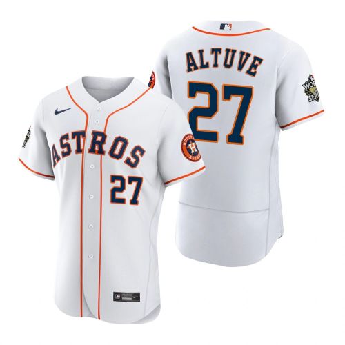 Houston Astros Jose Altuve 27 White 2022-23 World Series Jersey