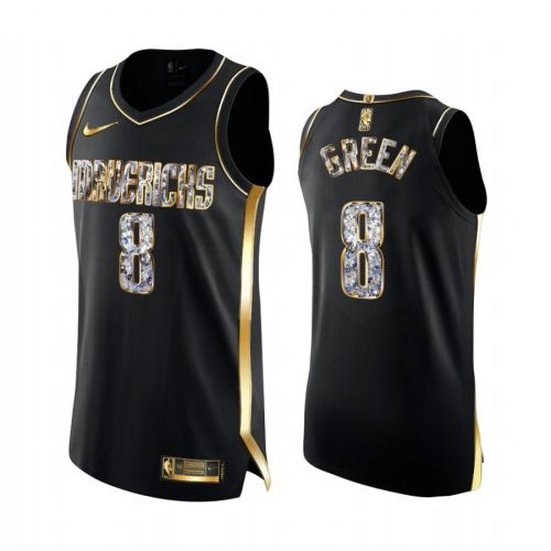 Dallas Mavericks Josh Green Black Diamond Edition Jersey 2022 Playoffs 8