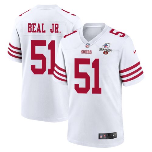 Robert Beal Jr. 51 San Francisco 49ers 2023 Playoffs Patch Game Men Jersey - White