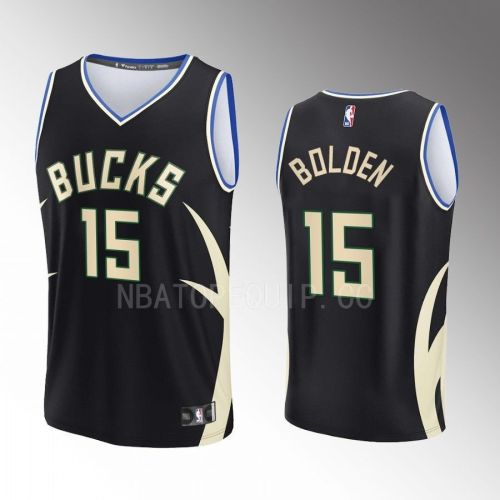 Milwaukee Bucks 15 Marques Bolden Statement Edition Men Jersey 2022-23 Fast Break Black