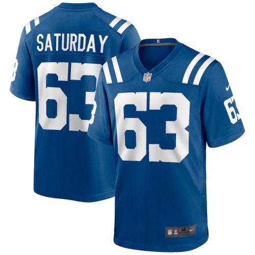 Jeff Saturday 63 Indianapolis Colts Men Team Game Jersey - Royal