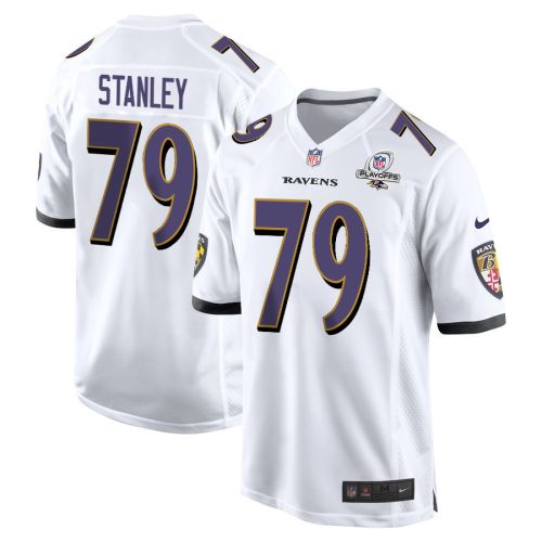 Ronnie Stanley 79 Baltimore Ravens 2023 Playoffs Patch Game Men Jersey - White