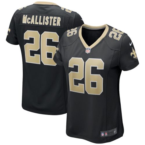 Deuce McAllister 26 New Orleans Saints Women Game Retired Jersey - Black