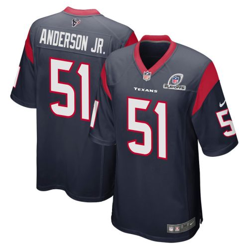 Will Anderson Jr. 51 Houston Texans 2023 Playoffs Patch Game Men Jersey - Navy