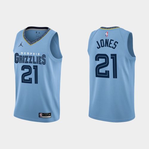 Memphis Grizzlies 21 Tyus Jones 2022-23 Statement Edition Blue Men Jersey