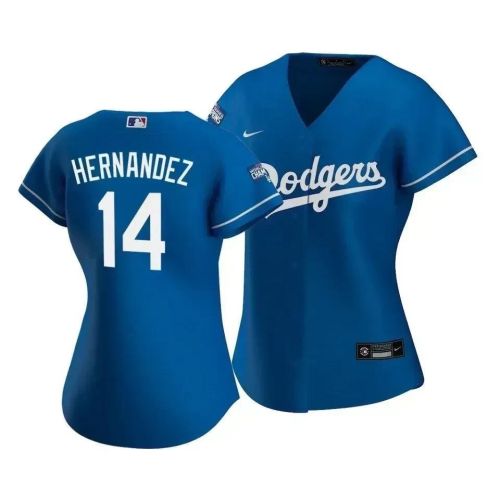 Dodgers Enrique Hernandez 14 2020 World Series Champions Royal Alternate Women's Jersey