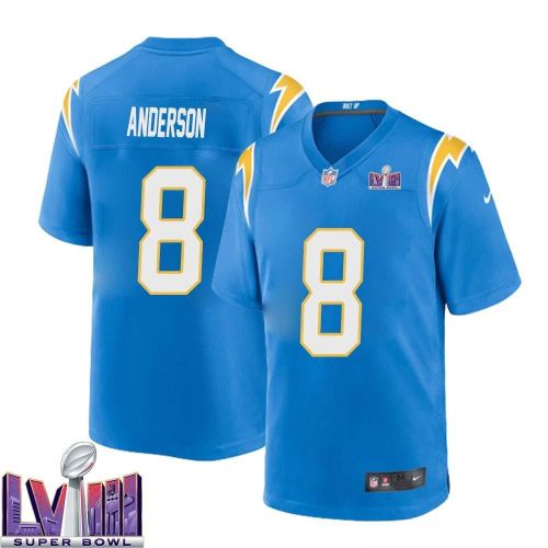 Gary Anderson 8 Los Angeles Chargers Super Bowl LVIII Men Home Game Jersey - Powder Blue