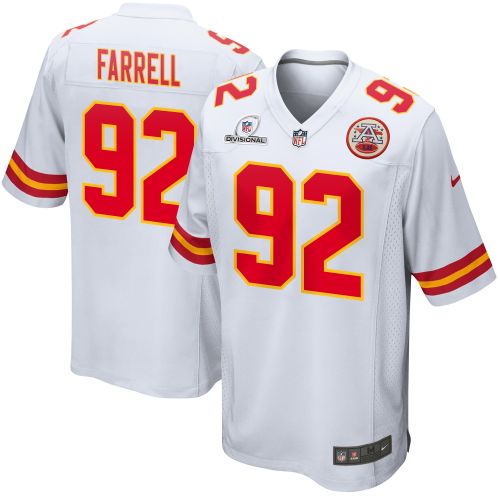 Neil Farrell 92 Kansas City Chiefs 2024 Divisional Patch Game Men Jersey - White