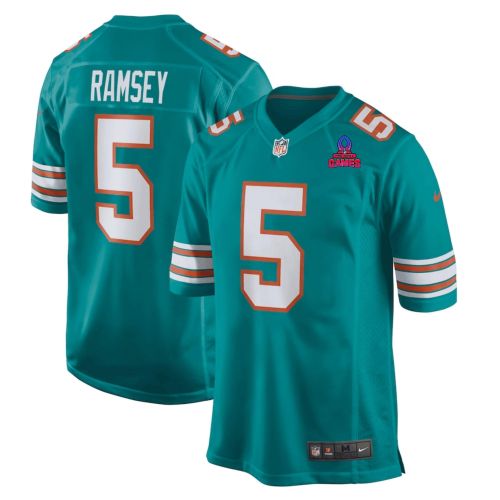 Jalen Ramsey 5 Miami Dolphins 2024 Pro Bowl Patch Alternate Game Men Jersey - Aqua