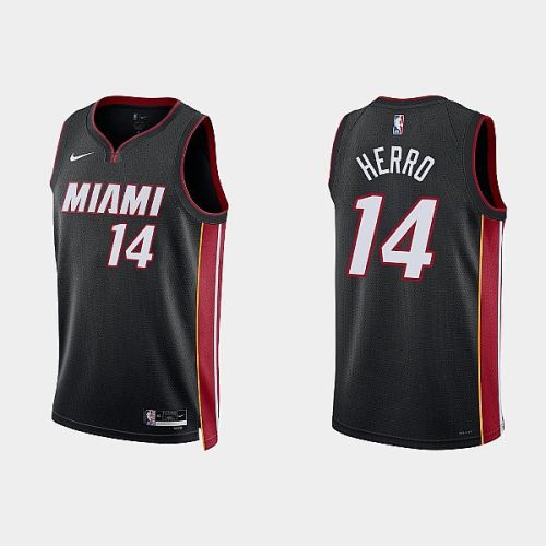 Miami Heat 14 Tyler Herro 2022-23 Icon Edition Black Men Jersey