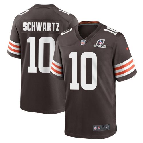 Anthony Schwartz 10 Cleveland Browns 2023 Playoffs Patch Game Men Jersey - Brown