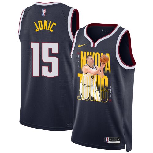 Nikola Jokic 15 Denver Nuggets Joker's Gold 2023 NBA Champions Swingman Jersey - Black