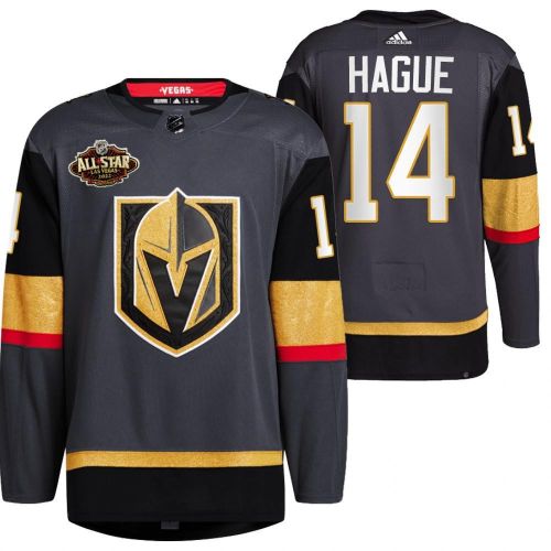 Men Vegas Golden Knights 14 Nicolas Hague Alternate Primegreen Black Jersey 2023 All-Star Jersey