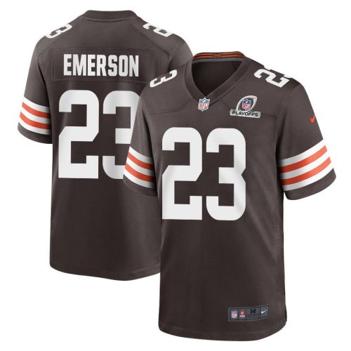 Martin Emerson 23 Cleveland Browns 2023 Playoffs Patch Game Men Jersey - Brown