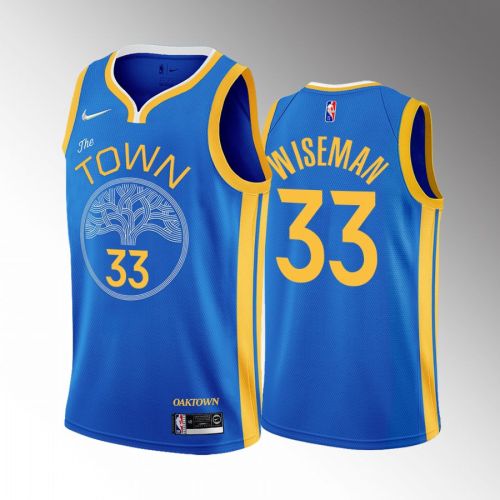 James Wiseman 33 2022-23 Golden State Warriors Blue Earned Edition Jersey OAK Town