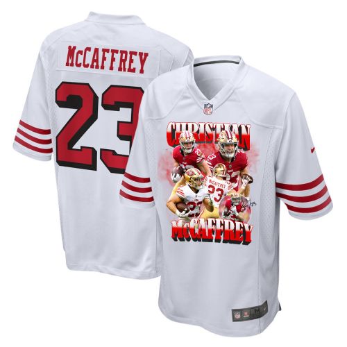 Christian McCaffrey 23 San Francisco 49ers Rushing Magic White Game Jersey - Men