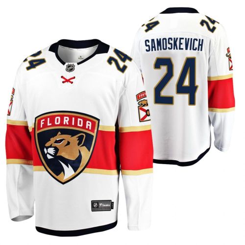 Mackie Samoskevich 24 2023 Draft Florida Panthers Away Jersey White