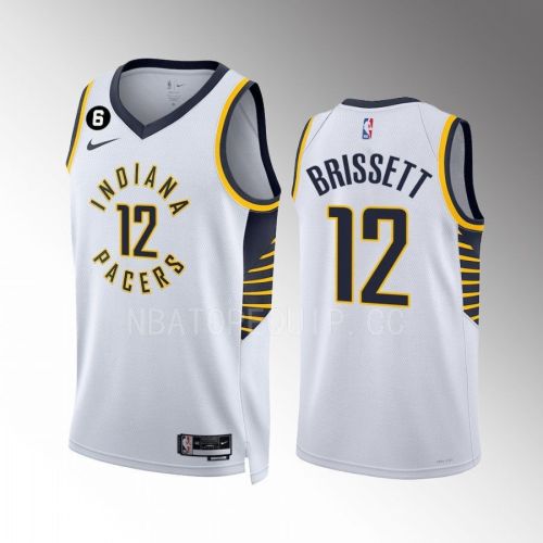 Oshae Brissett 12 Indiana Pacers White Association Edition 2022-23 Men Jersey Swingman