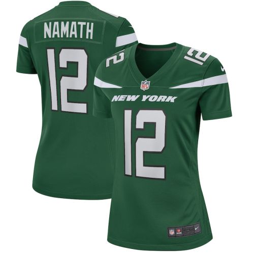 Joe Namath 12 New York Jets Women Game Retired Jersey - Gotham Green