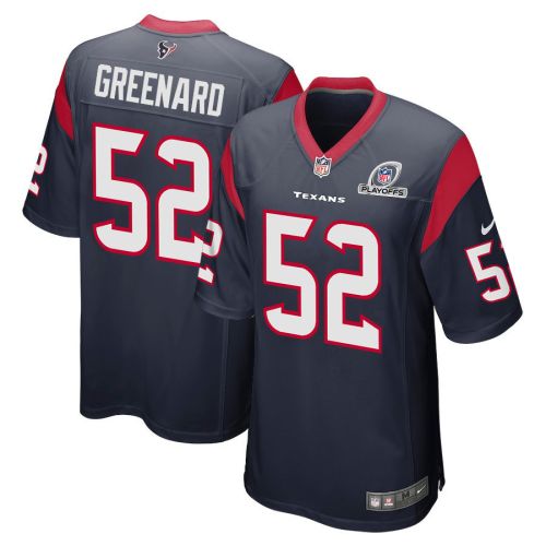 Jonathan Greenard 52 Houston Texans 2023 Playoffs Patch Game Men Jersey - Navy