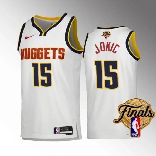 Nikola Jokic 15 Denver Nuggets 2023 NBA Finals Champions Edition Jersey - White