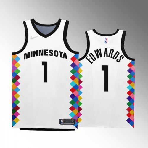 Minnesota Timberwolves Anthony Edwards 1 2022-23 City Edition White Jersey Bob Dylan