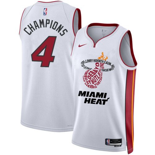 Miami Heat Victorious Flames 2023 Champions Swingman Jersey - White