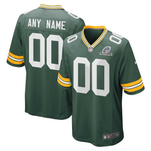 Green Bay Packers 2023 Playoffs Patch Game Men Custom Jersey - Green