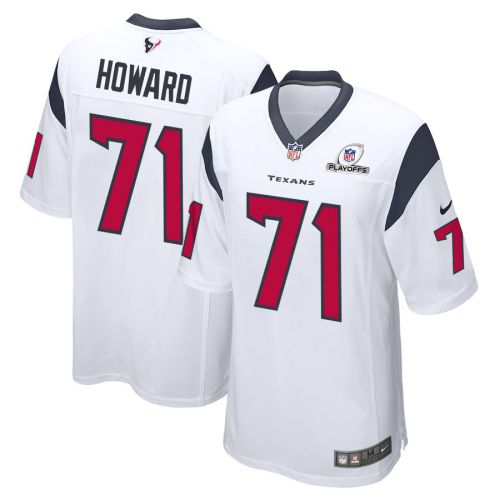 Tytus Howard 71 Houston Texans 2023 Playoffs Patch Game Men Jersey - White