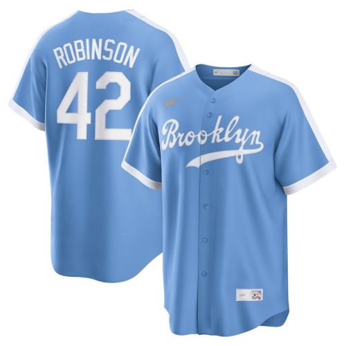 Jackie Robinson 42 Brooklyn Dodgers Alternate Cooperstown Collection Player Jersey - Light Blue