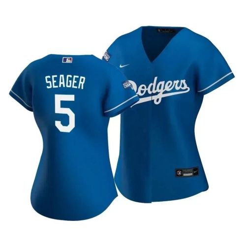 Dodgers Corey Seager 5 2020 World Series Champions Royal Alternate Women's Jersey