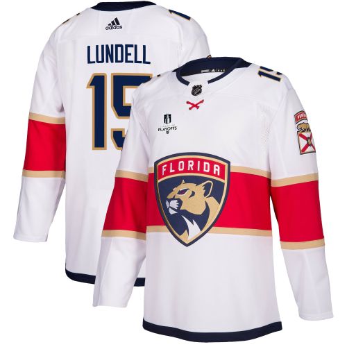 Florida Panthers Anton Lundell 15 Away 2023 Stanley Cup Playoffs Breakaway Men Jersey - White