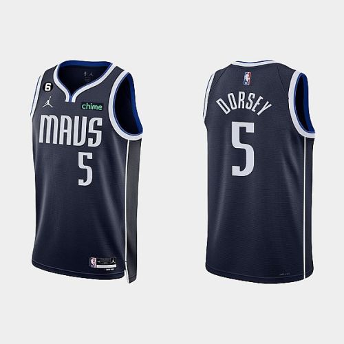 Dallas Mavericks 5 Tyler Dorsey 2022-23 Statement Edition Navy Men Jersey