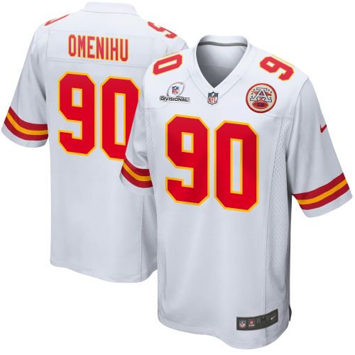 Charles Omenihu 90 Kansas City Chiefs 2024 Divisional Patch Game Men Jersey - White