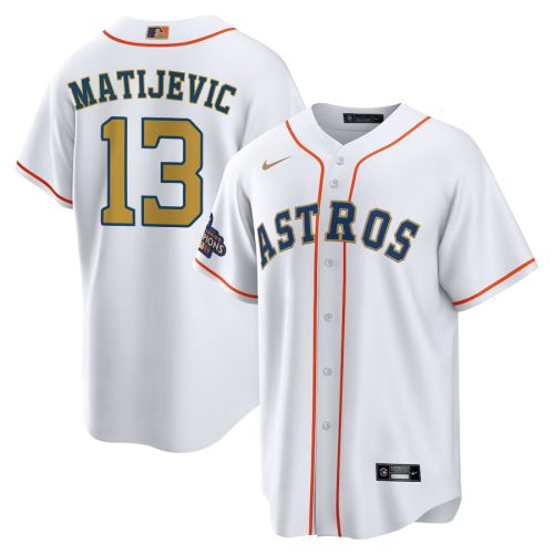 J.J. Matijevic 13 Houston Astros 2023 Men Jersey - White/Gold