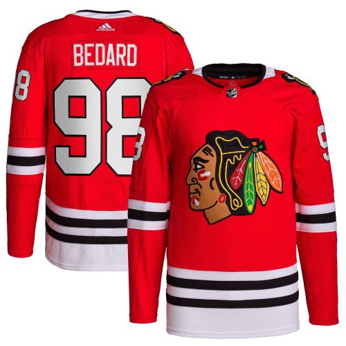 Connor Bedard 98 Chicago Blackhawks 2023 NHL Draft Home Breakaway Men Jersey - Red