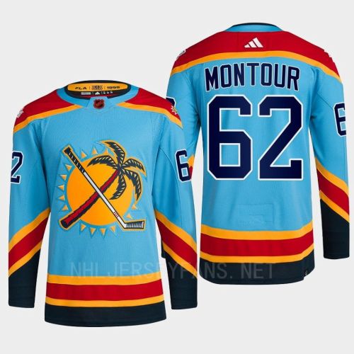 Florida Panthers 2023 Reverse Retro 2.0 Brandon Montour 62 Blue Primegreen Jersey Men's