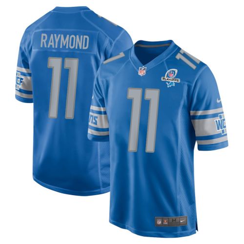 Kalif Raymond 11 Detroit Lions 2023 Playoffs Patch Game Men Jersey - Blue