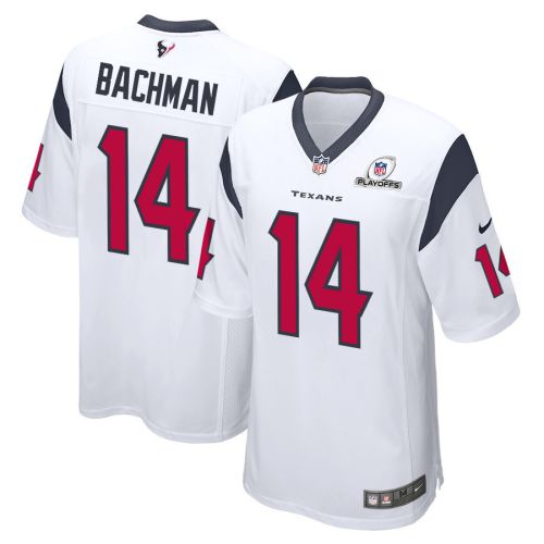 Alex Bachman 14 Houston Texans 2023 Playoffs Patch Game Men Jersey - White