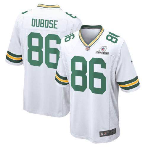 Grant DuBose 86 Green Bay Packers 2024 Divisional Patch Game Men Jersey - White