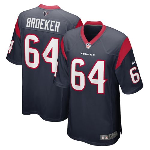 Nick Broeker 64 Houston Texans Men's Team Game Jersey - Navy