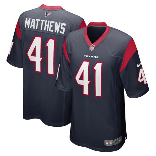 Jesse Matthews 41 Houston Texans Men Team Game Jersey - Navy