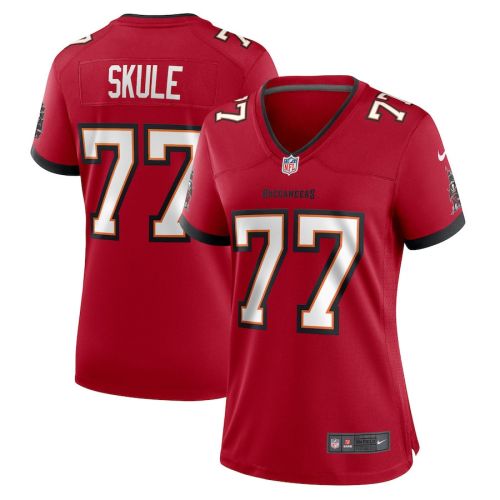 Justin Skule 77 Tampa Bay Buccaneers Women's Home Game Player Jersey - Red