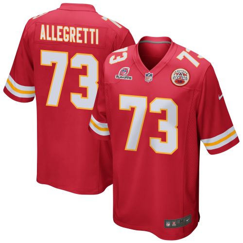 Nick Allegretti 73 Kansas City Chiefs 2023 Playoffs Patch Game Men Jersey - Red