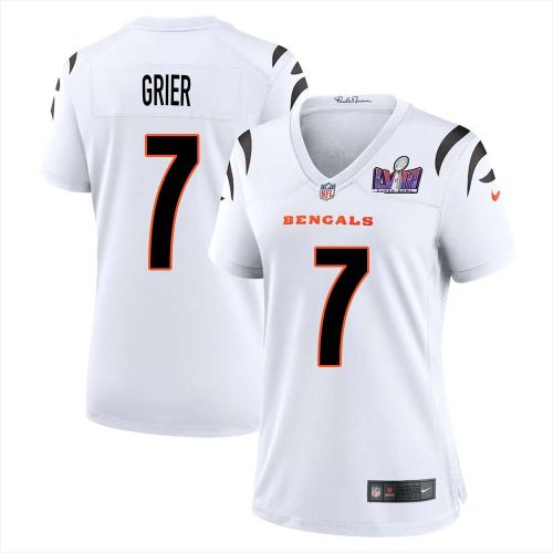 Will Grier 7 Cincinnati Bengals Super Bowl LVIII Women Away Limited Jersey - White