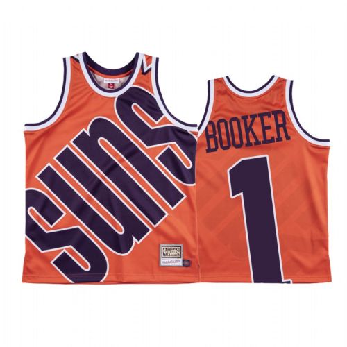 Devin Booker 1 Phoenix Suns Hardwood Classics Orange Big Face Jersey